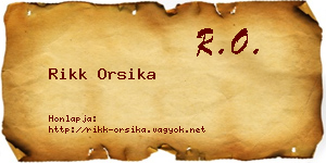 Rikk Orsika névjegykártya